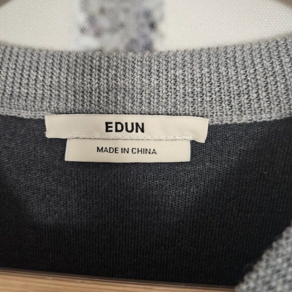 Edun Sweater Men's Merino Wool Size Small Crew Neck Gray Pullover Jumper - Picture 4 of 6
